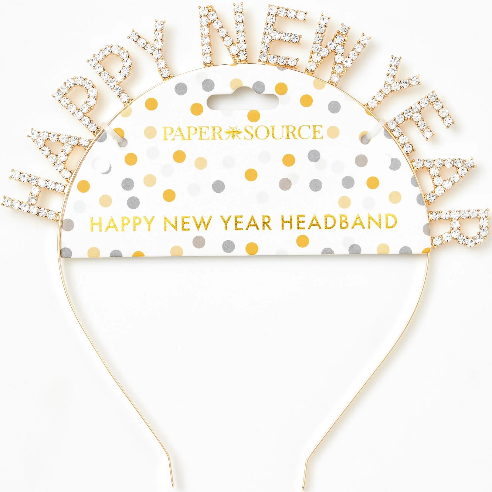 Jeweled Happy New Year Gold Headband - Image 2