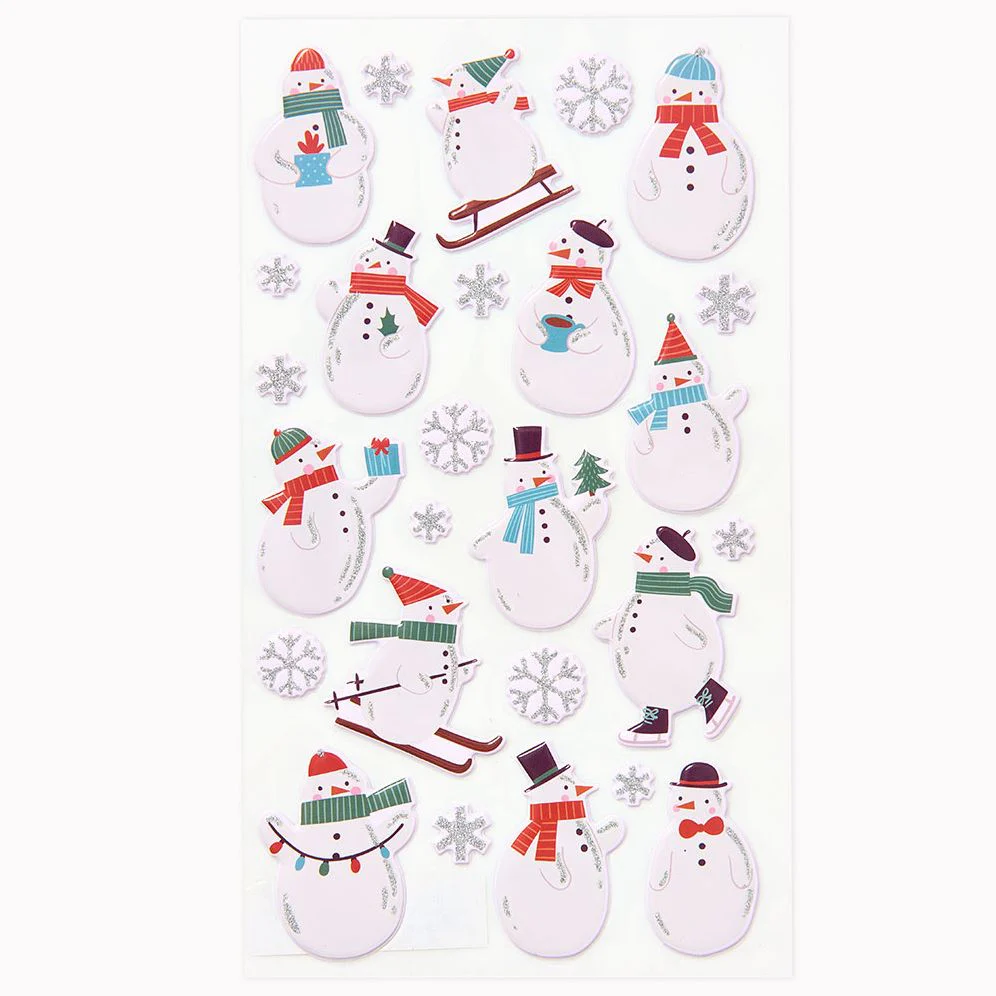 Jolly Snowmen Puffy Sticker Sheet - Image 2