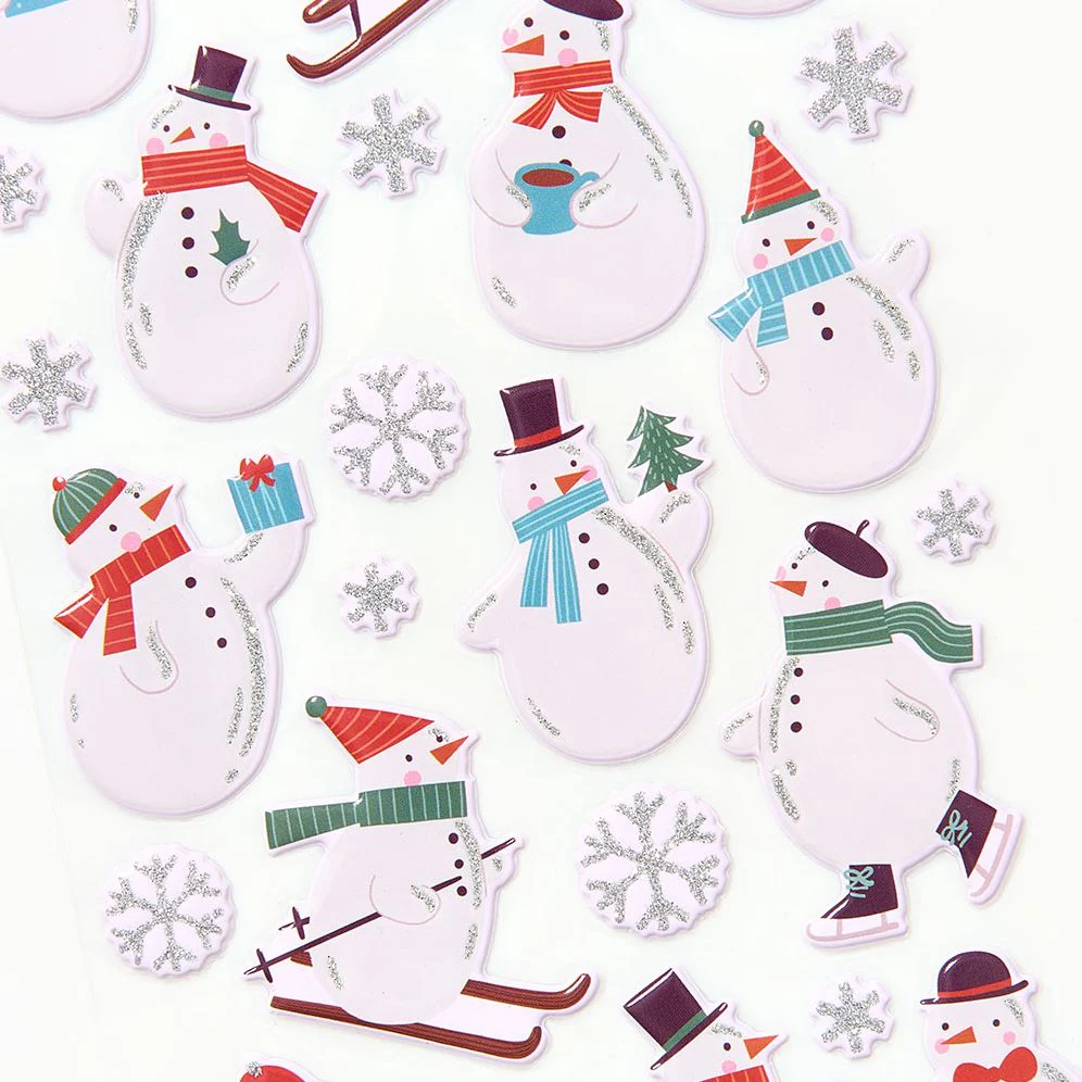 Jolly Snowmen Puffy Sticker Sheet - Image 3