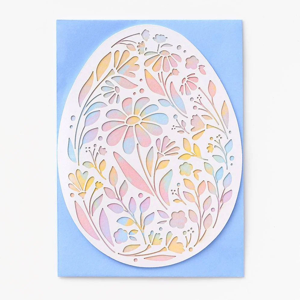 Laser Cut Gradient Egg Easter Card
