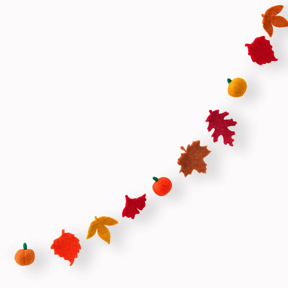 Leaf and Pumpkin Felt Garland - Image 2