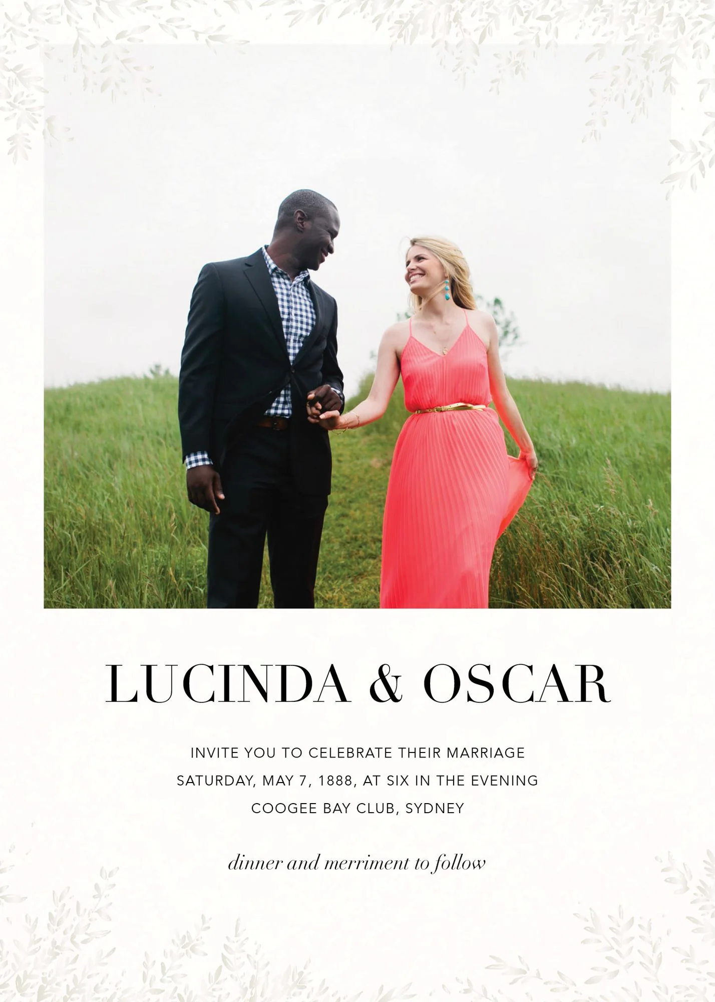 Leaves of Gold Photo Wedding Invitation - Image 3