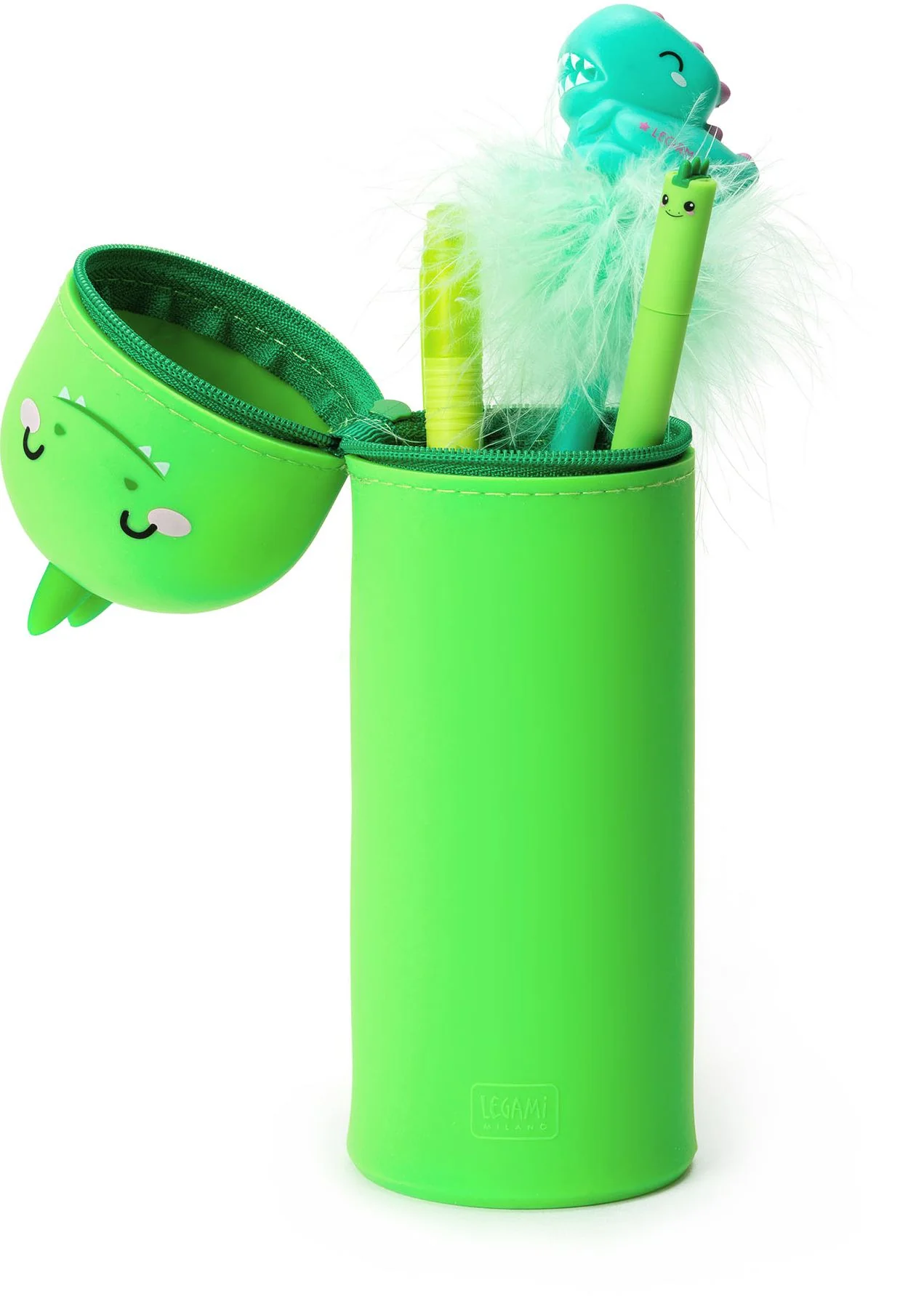 Legami 2-In-1 Silicone Pencil Case - Kawaii - Dino - Image 2