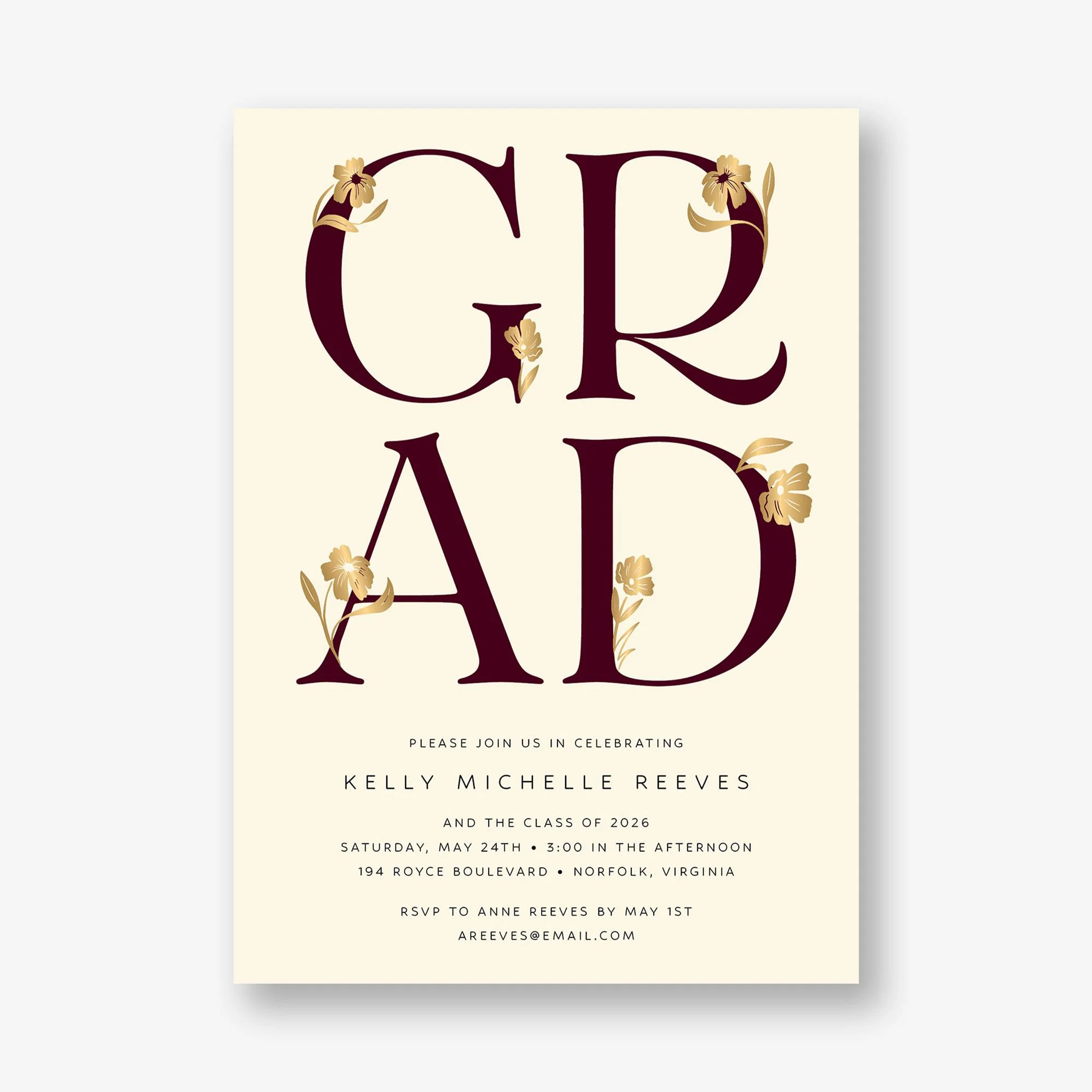 Les Fleurs Foil Graduation Announcement - Image 6