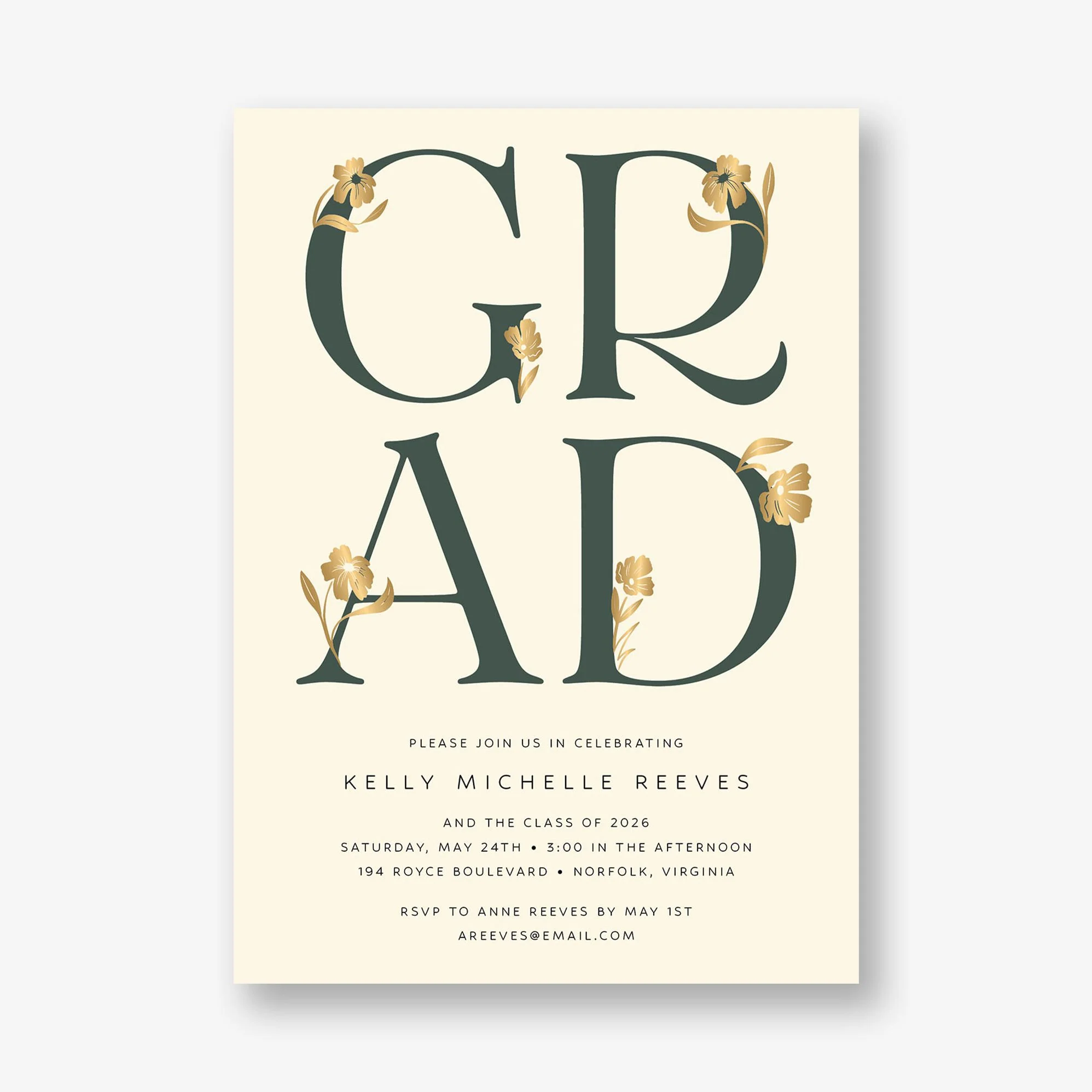 Les Fleurs Foil Graduation Announcement - Image 8
