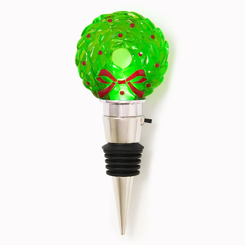 Light Up Wreath Wine Stopper - Image 2