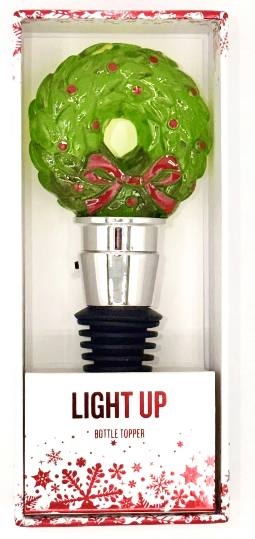 Light Up Wreath Wine Stopper - Image 3