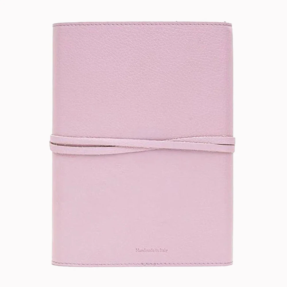 Lilac Grain Leather Journal with Tie Wraps
