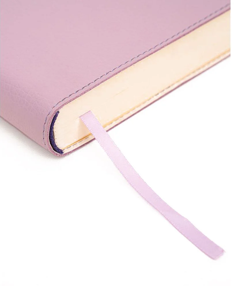 Lilac Grain Leather Journal with Tie Wraps - Image 3