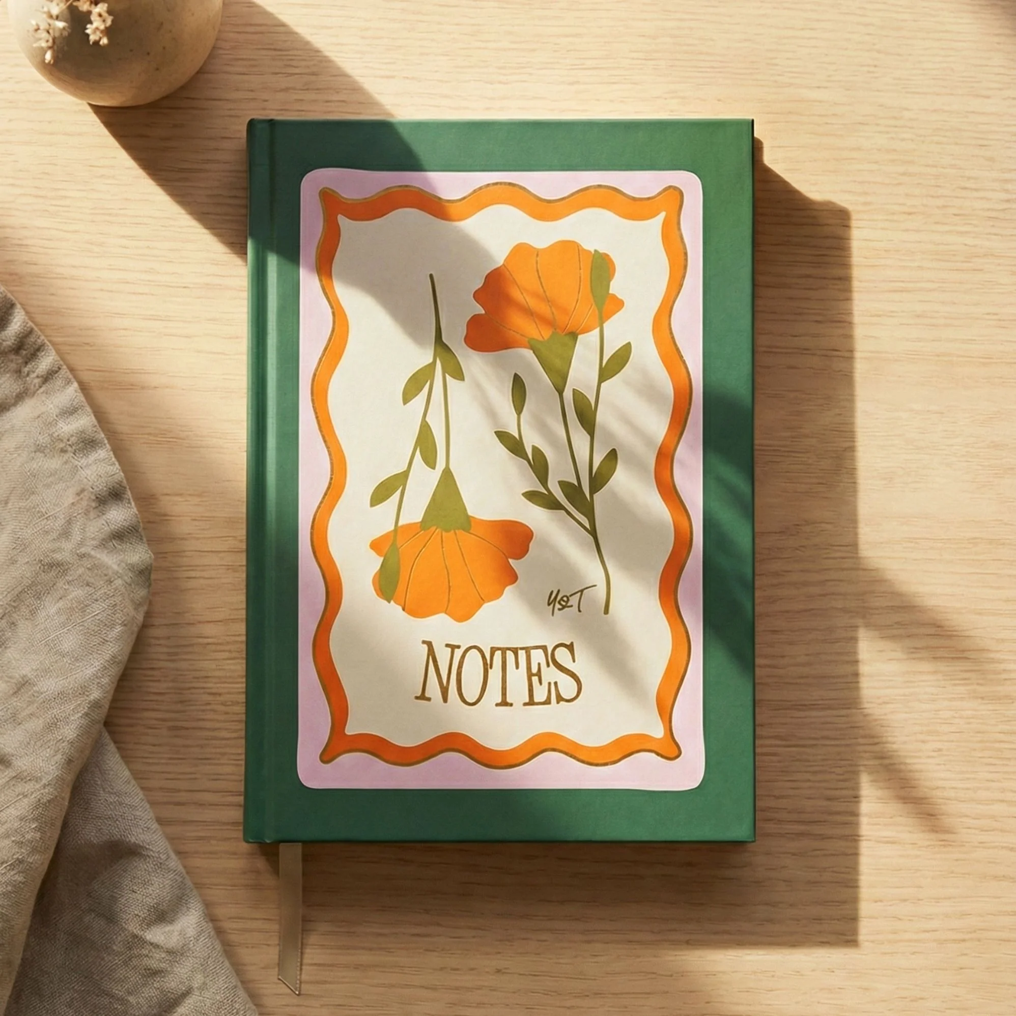 Lined Notebook Hardback - Golden Bloom A5 - by Yop & Tom - Image 3