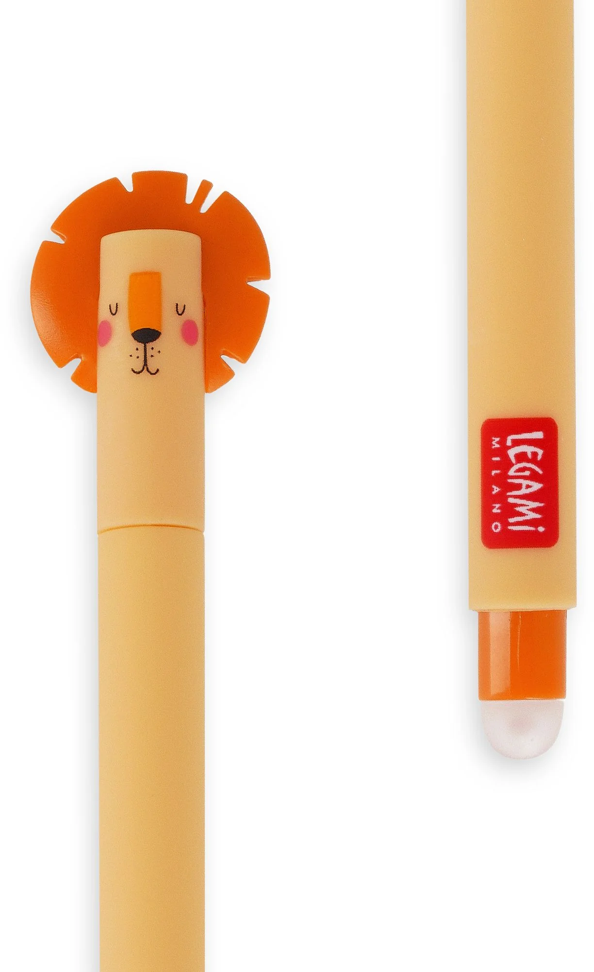Lion Erasable Gel Pen - Orange Ink - Image 3
