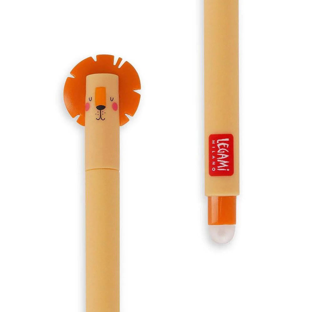 Lion Erasable Gel Pen - Orange Ink - Image 4