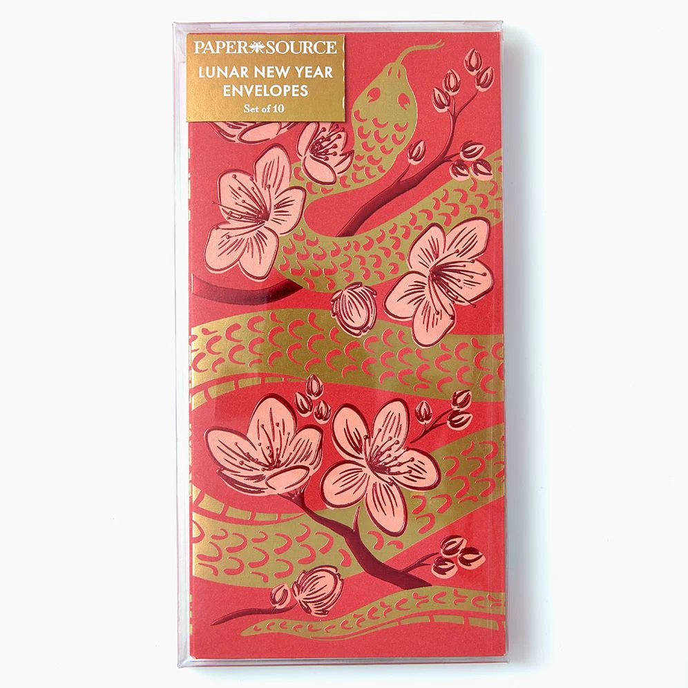 LNY OFF/FOIL 3.5x7 Year of the Snake Envelope S/10