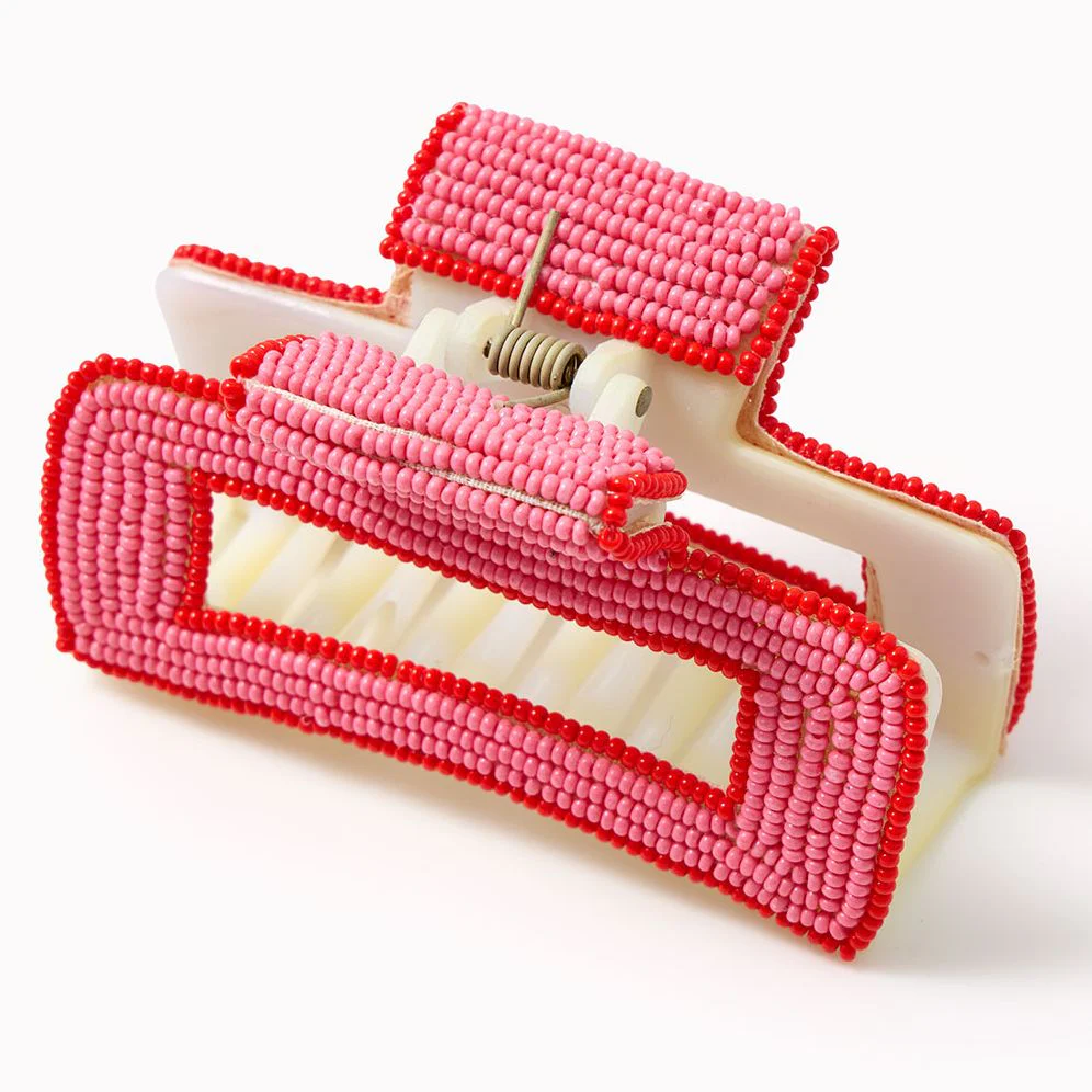 Lola Pink Beaded Hair Clip