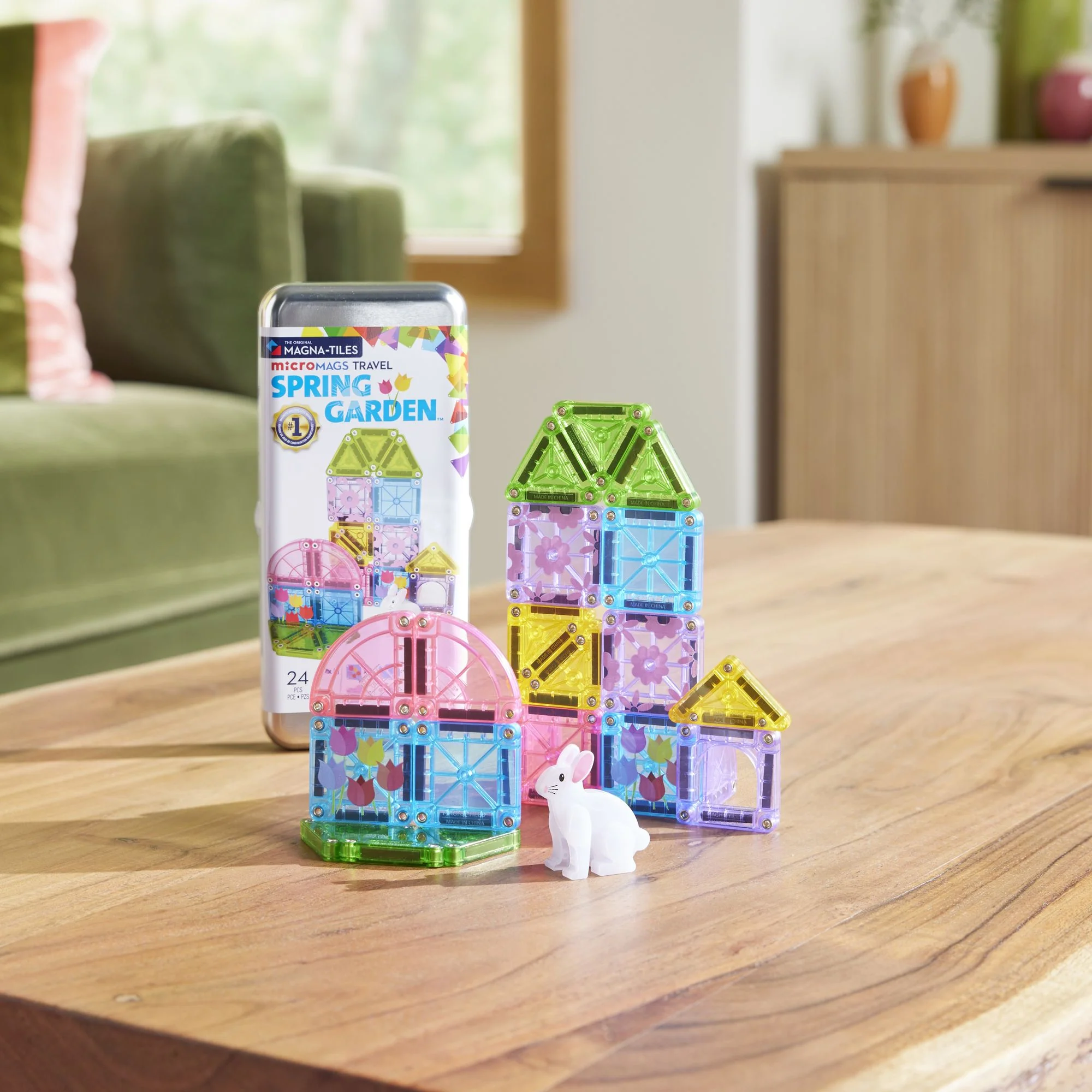 MAGNA-TILES® microMAGS Spring Garden Travel Set 24-Piece Magnetic Construction Set, The Original Magnetic Building Brand - Image 6