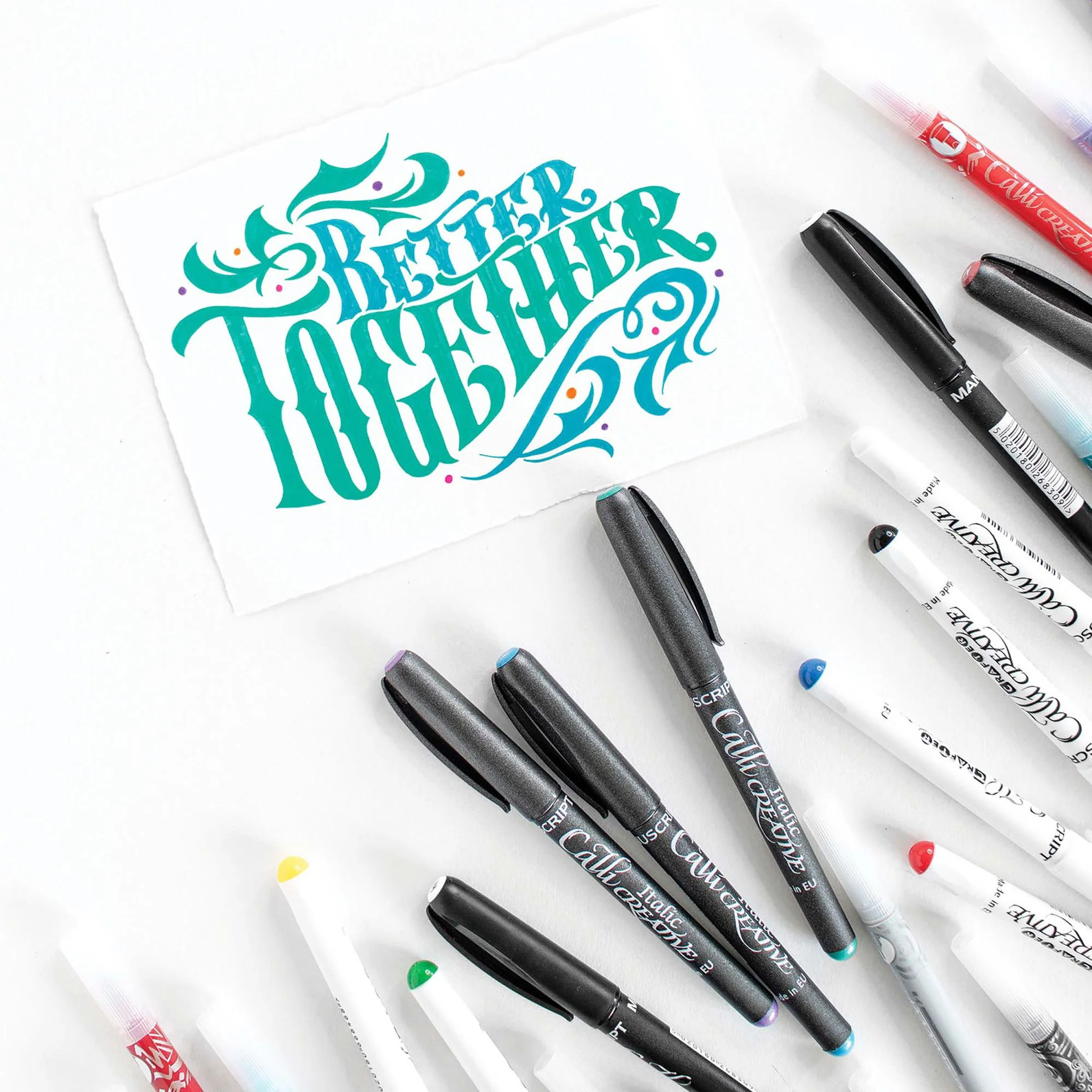 Manuscript Callicreative Italic Markers - pack of 4 - Black - Fine/Medium/Broad/Extra Broad - Image 7