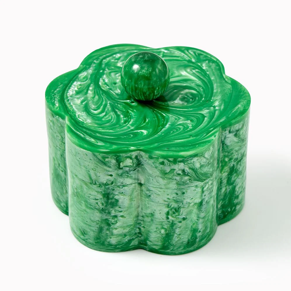 Marbled Resin Floral Trinket Dish - Image 2