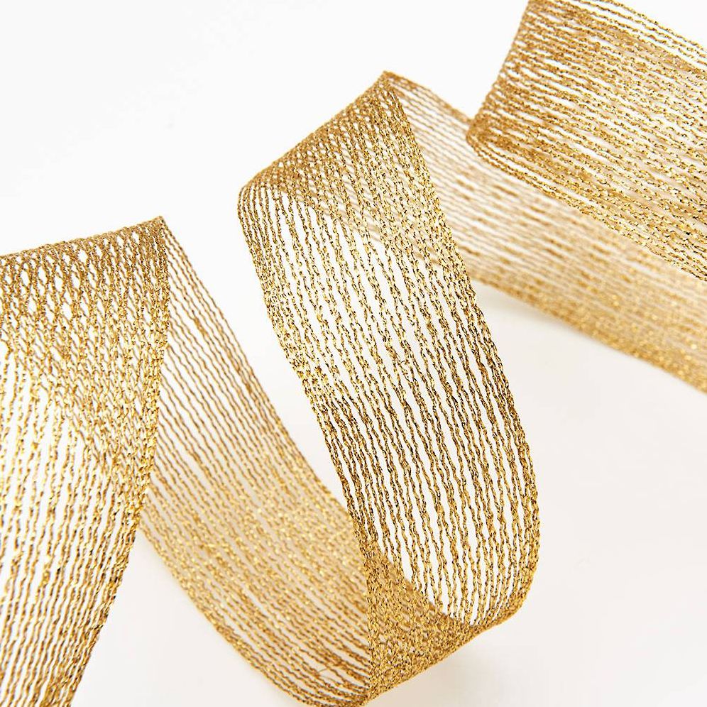 Maze Gold Net Ribbon 1.5" 5 YD - Image 2