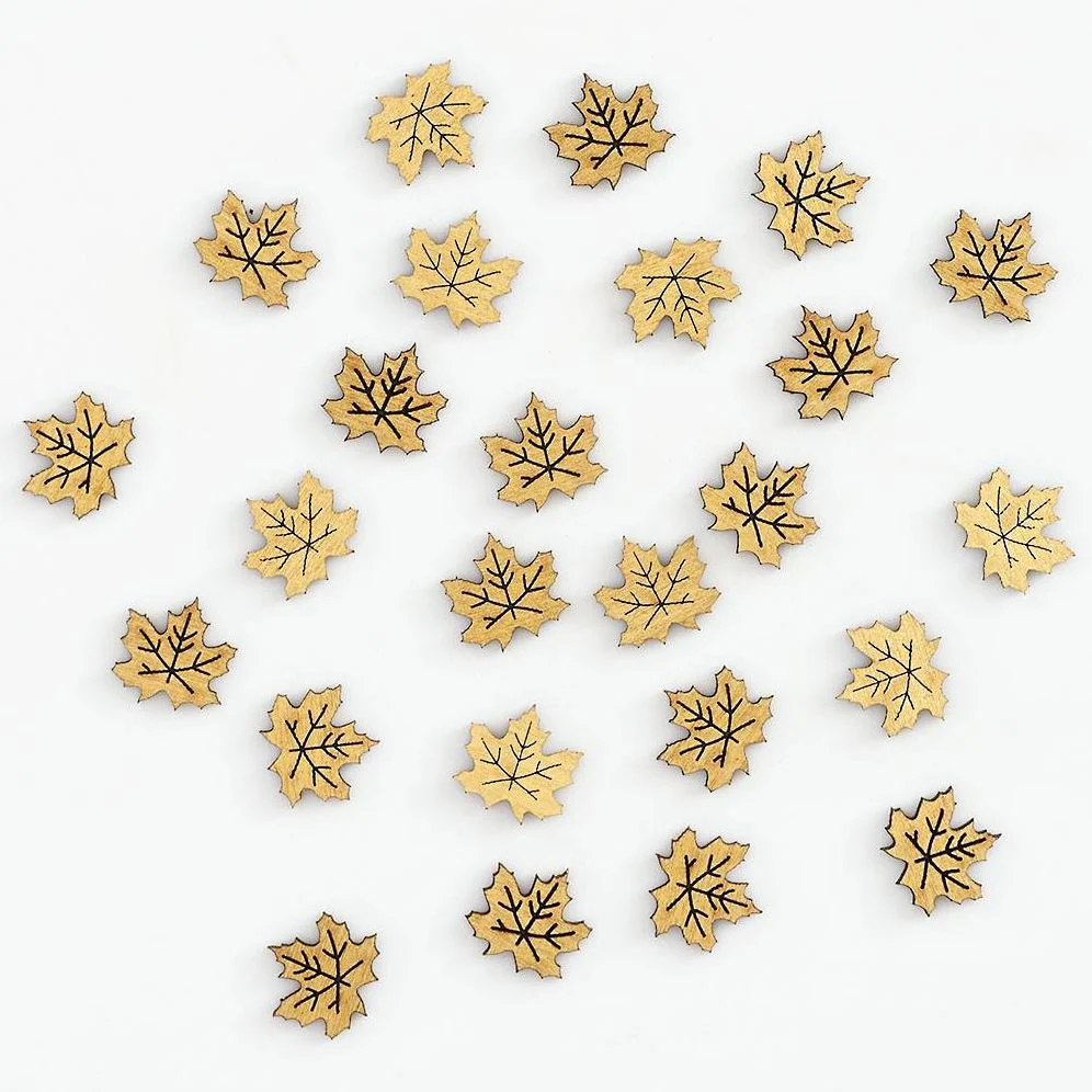 Metallic Wooden Leaves