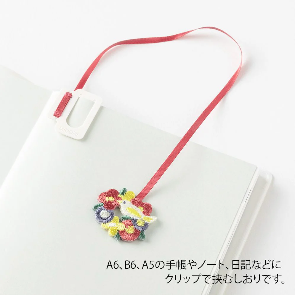 Midori Embroidery Bookmark Clip Bird - Image 3