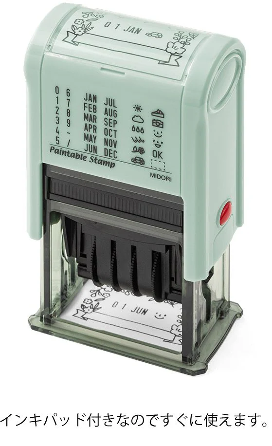 Midori Paintable Rotating Date Stamp - Flowers - Image 2