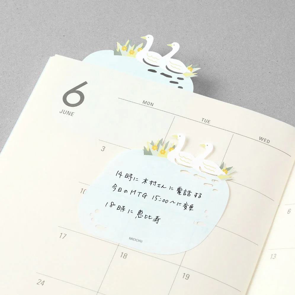 Midori Sticky Notes - Die-Cut Swans - Image 3