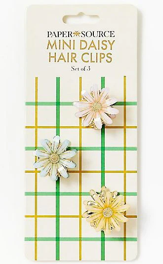 Mini Daisy Hair Clips, Set of 3 - Image 2