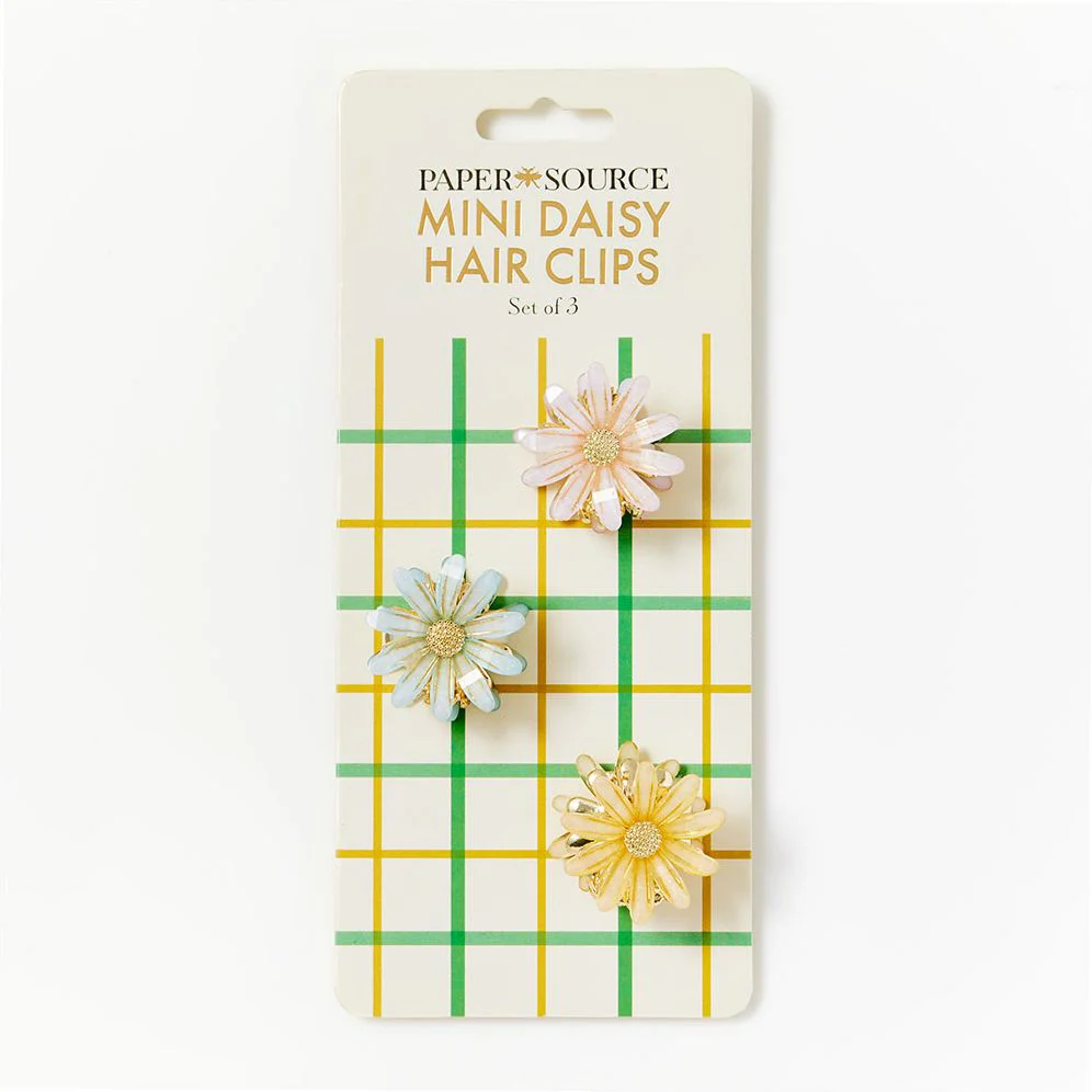 Mini Daisy Hair Clips, Set of 3 - Image 3