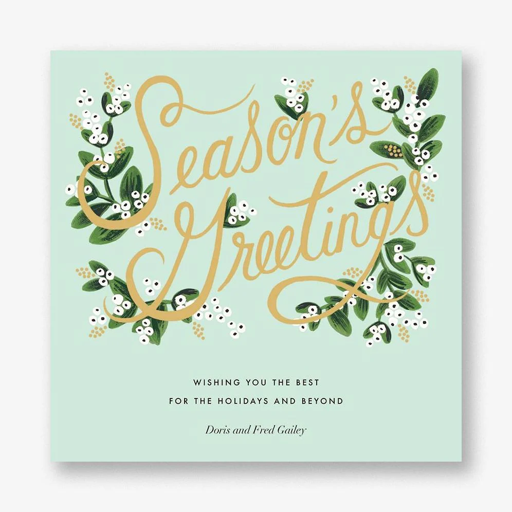 Mistletoe Branches Holiday Photo Card