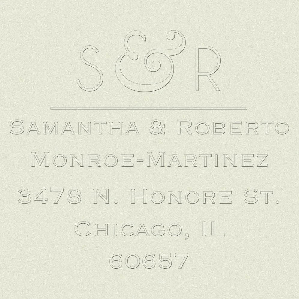 Modern Ampersand Custom Embosser Plate with Embossing Tool