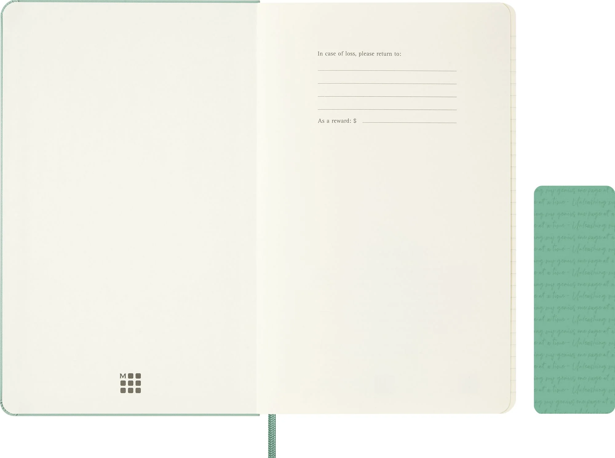 Moleskine Colored Patterned Notebook, Hard Cover, Large (5" x 8.25") Ruled/Lined, Sage Green, 240 Pages - Image 2