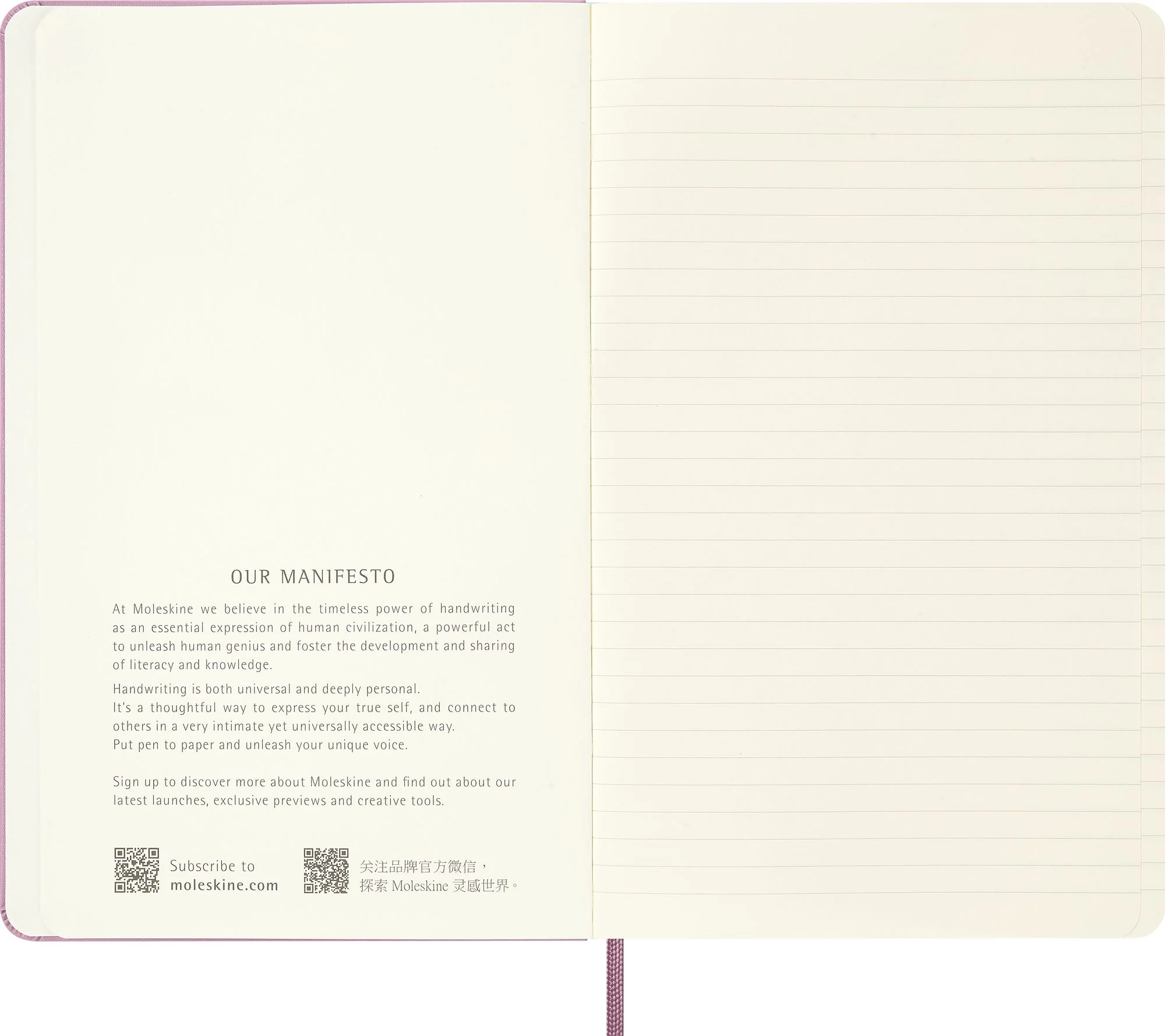 Moleskine Colored Patterned Notebook, Hard Cover, Large (5" x 8.25") Ruled/Lined, Majestic Pink, 240 Pages - Image 3