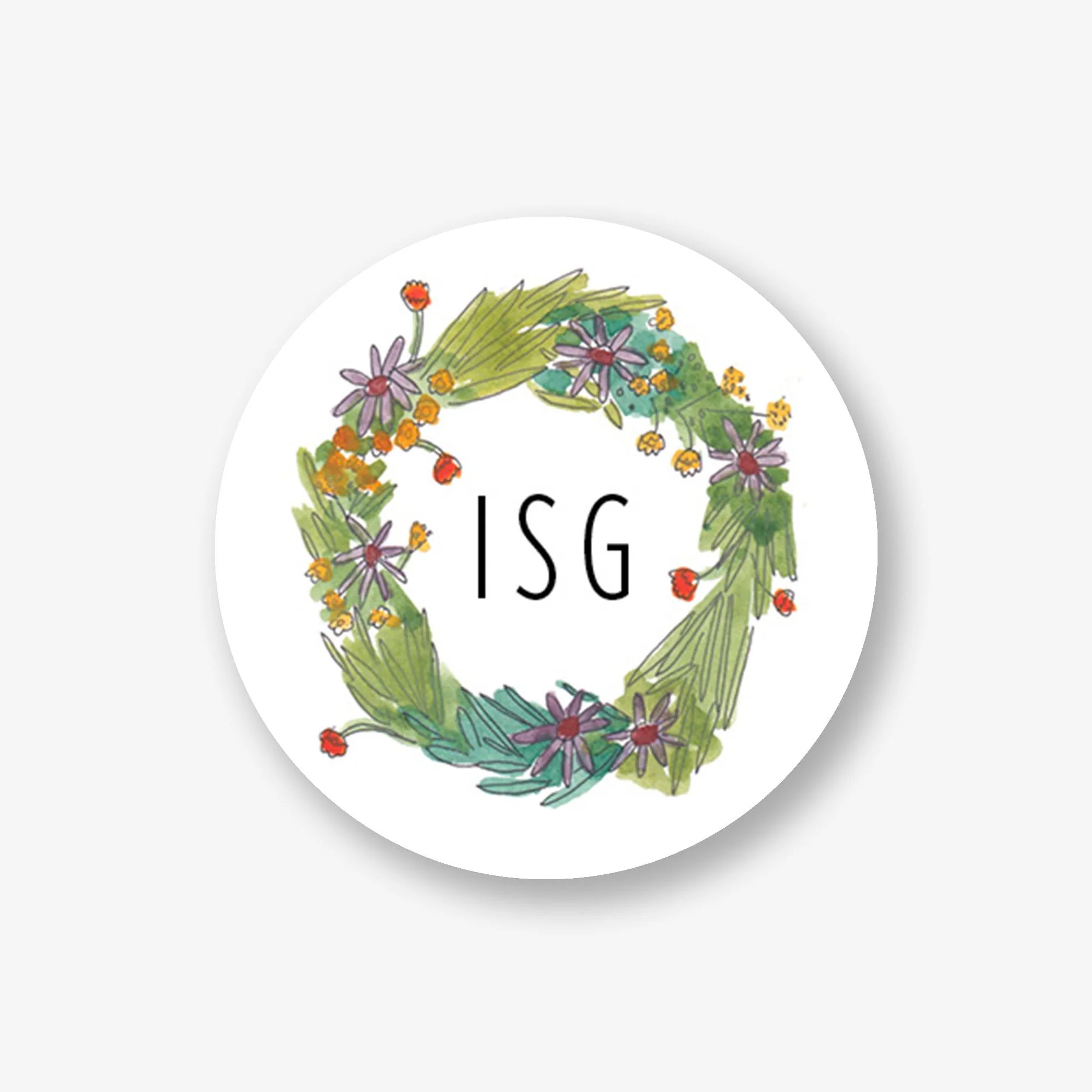Molly's Floral Wreath Personalized Sticker