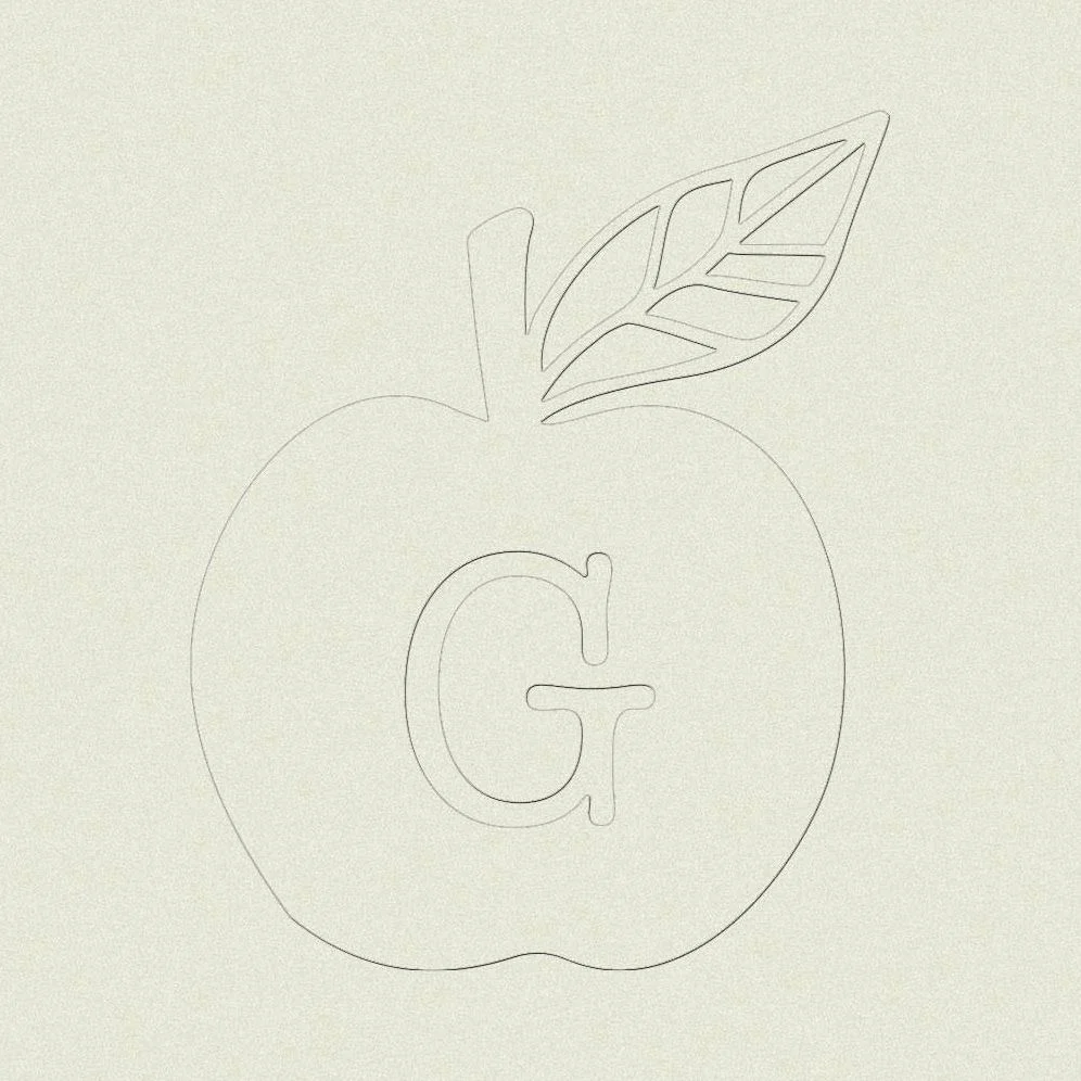 Monogram Apple Custom Embosser Plate
