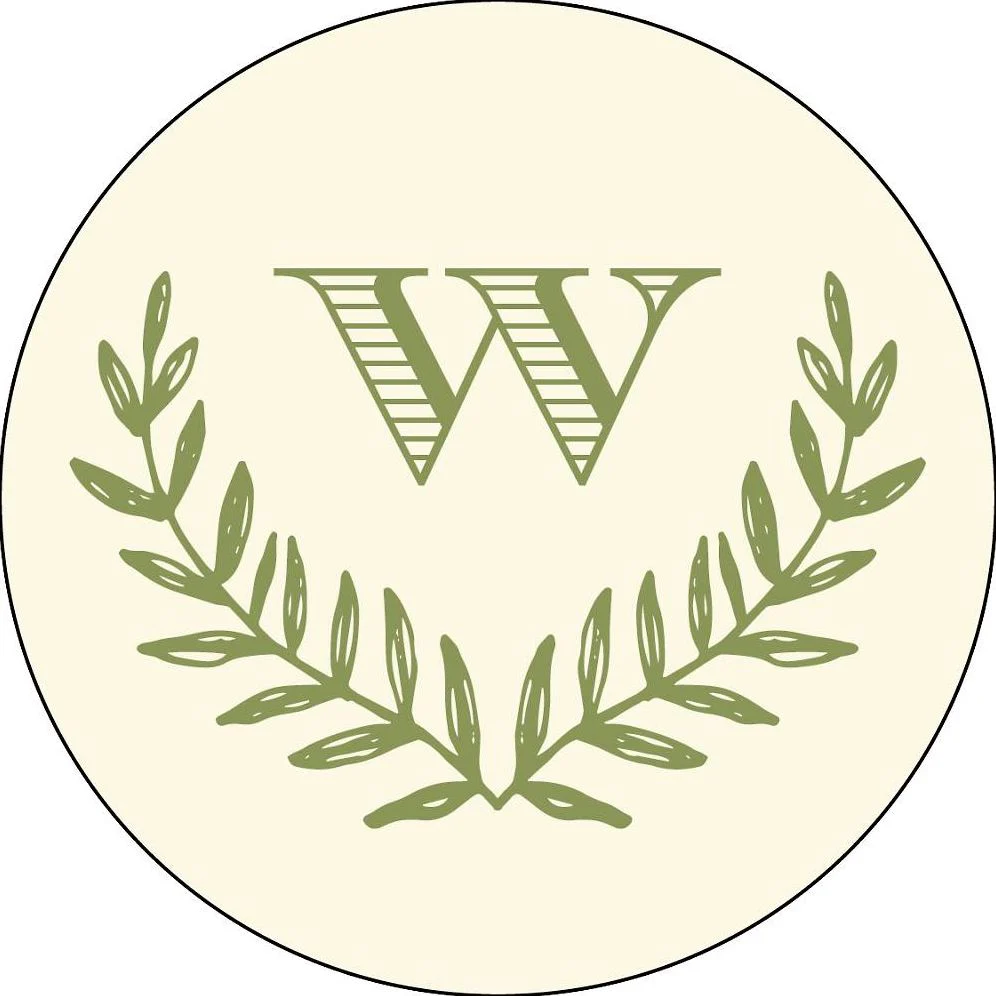 Monogram Laurel Circle Labels