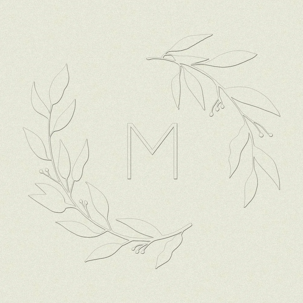 Monogram Leaves Custom Embosser Plate with Embossing Tool