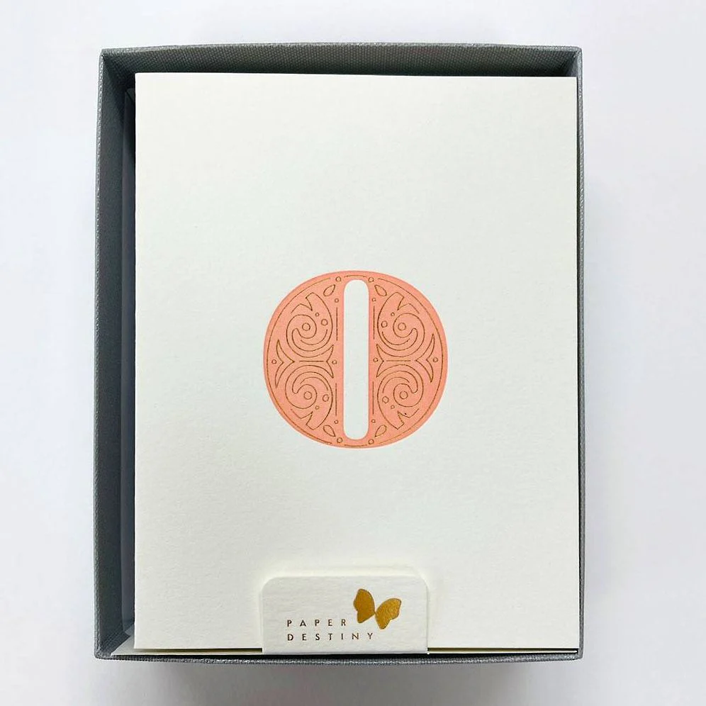 Monogram Letterpress O Stationery Set