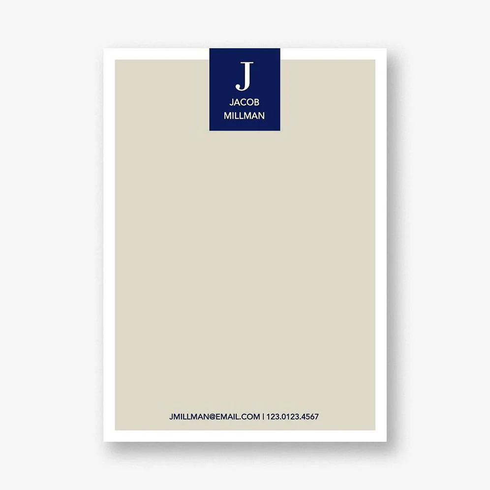 Monogram Tab A6 Stationery