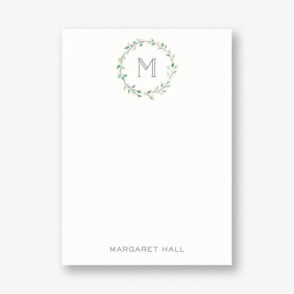 Monogram Wreath Stationery