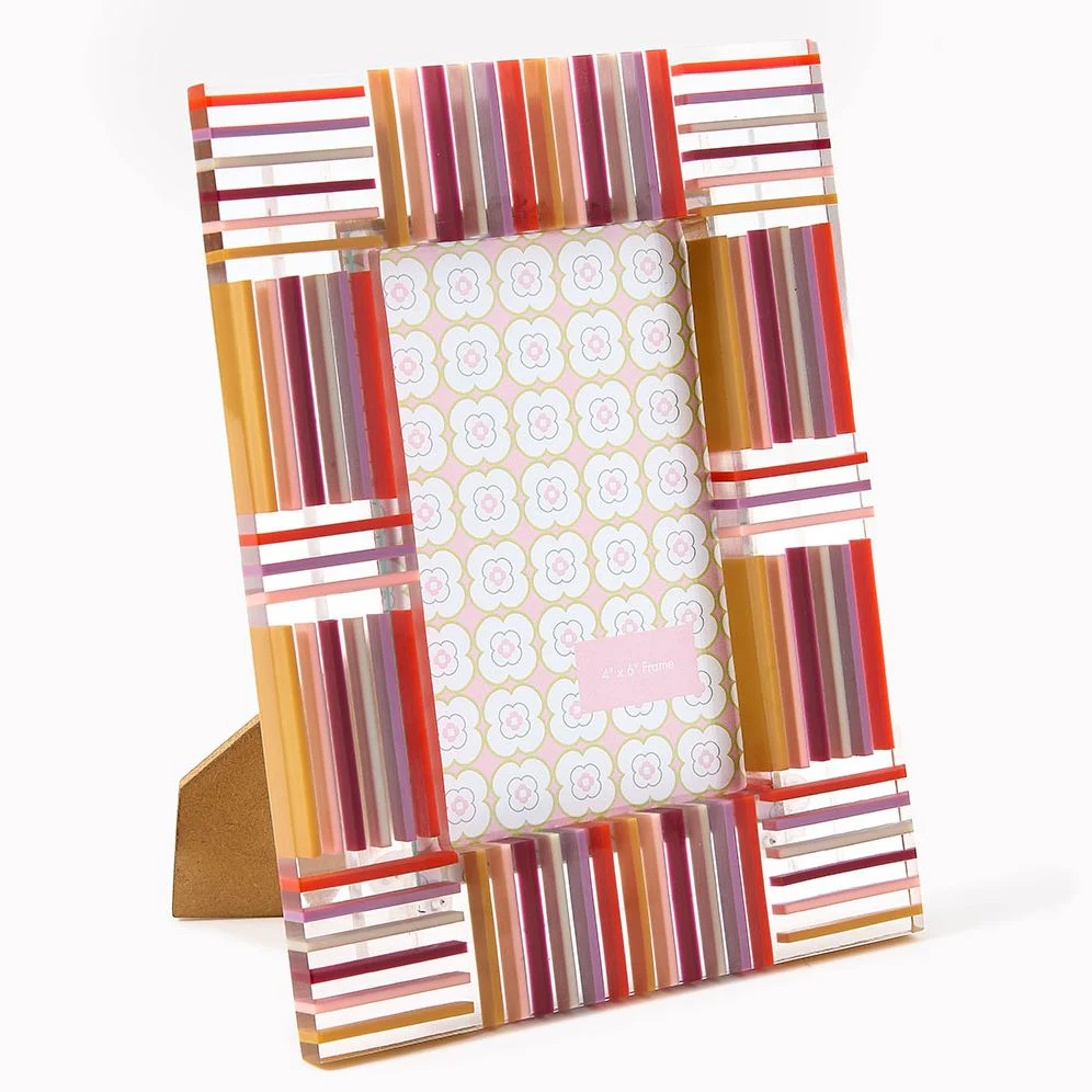 Multi Color Stripe Resin 4x6 Frame - Image 2
