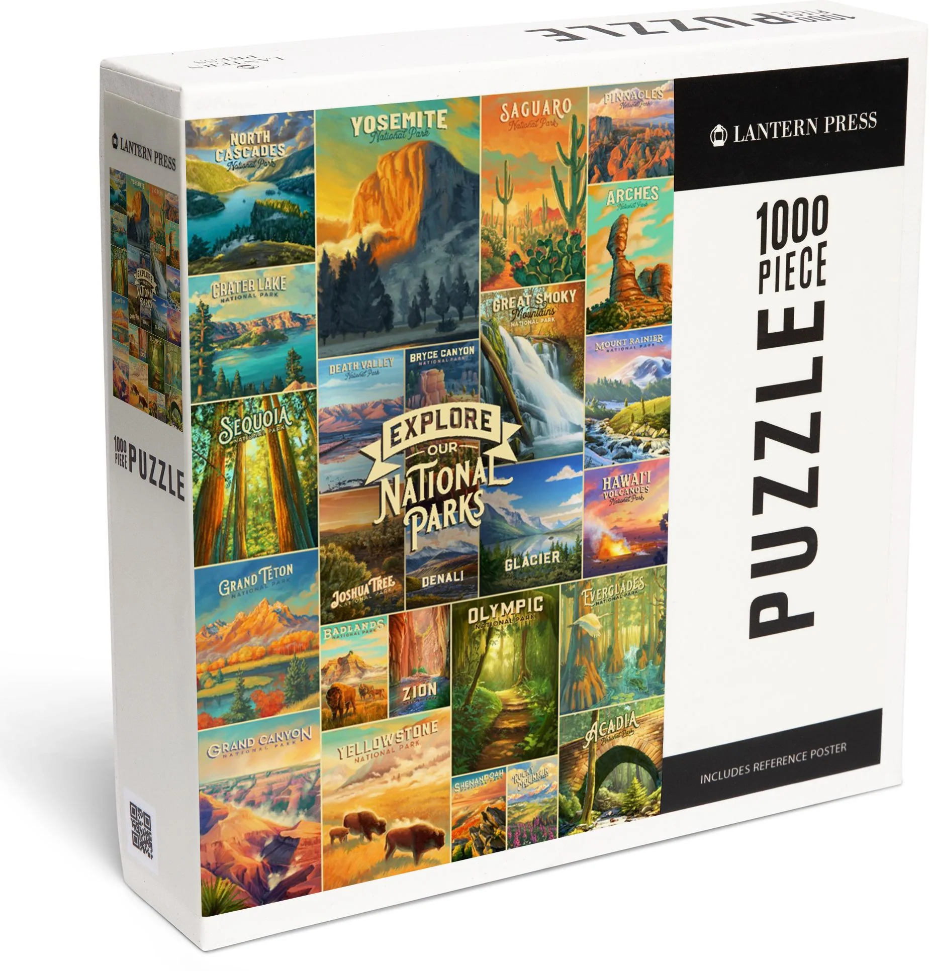 National Parks Oil Painting Collage 1000 Piece Puzzle