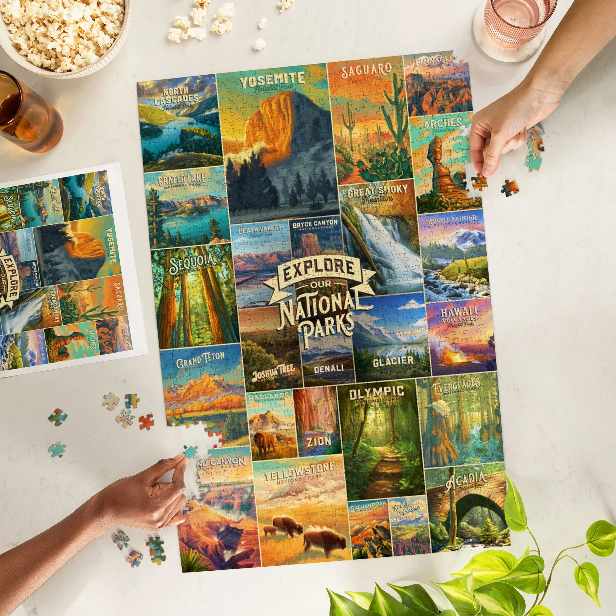 National Parks Oil Painting Collage 1000 Piece Puzzle - Image 3