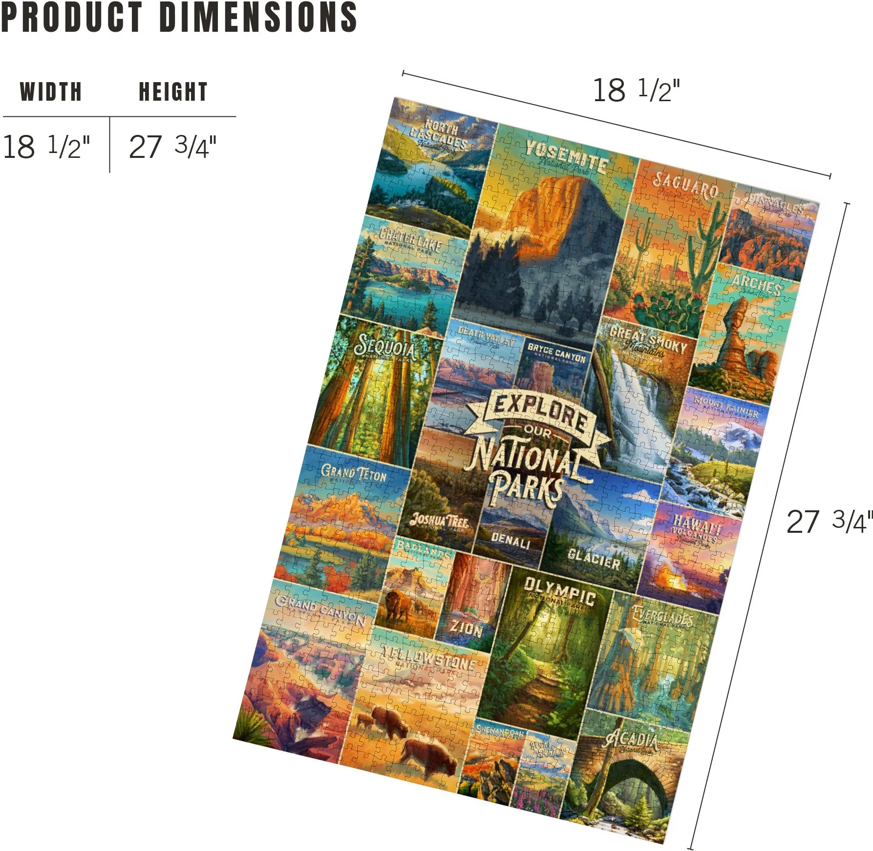 National Parks Oil Painting Collage 1000 Piece Puzzle - Image 6