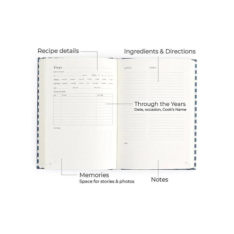 Navy Gingham Heirloom Recipe Book - Image 5