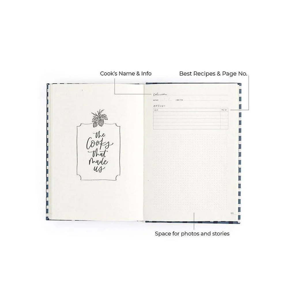Navy Gingham Heirloom Recipe Book - Image 6