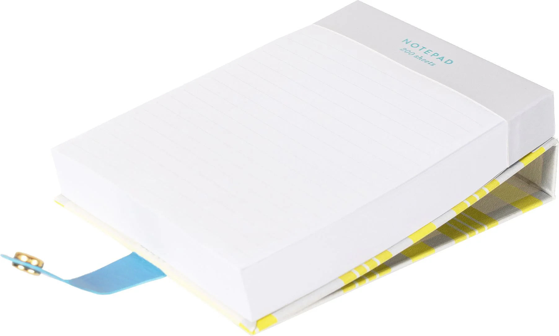 Neon Plaid Faux Leather Notepad w Snap Closure - Exclusive - Image 3