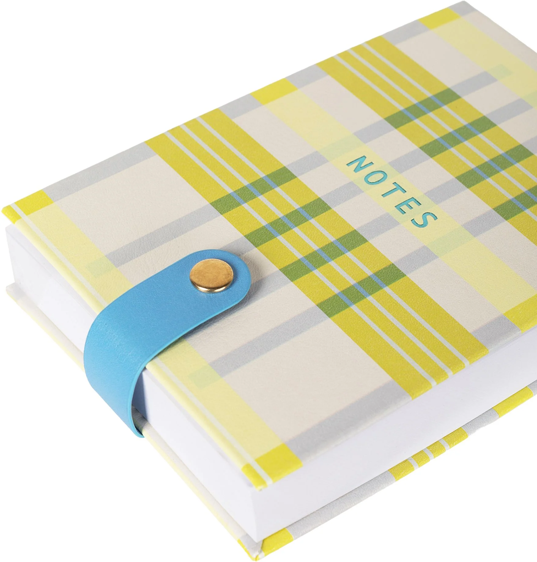 Neon Plaid Faux Leather Notepad w Snap Closure - Exclusive - Image 4