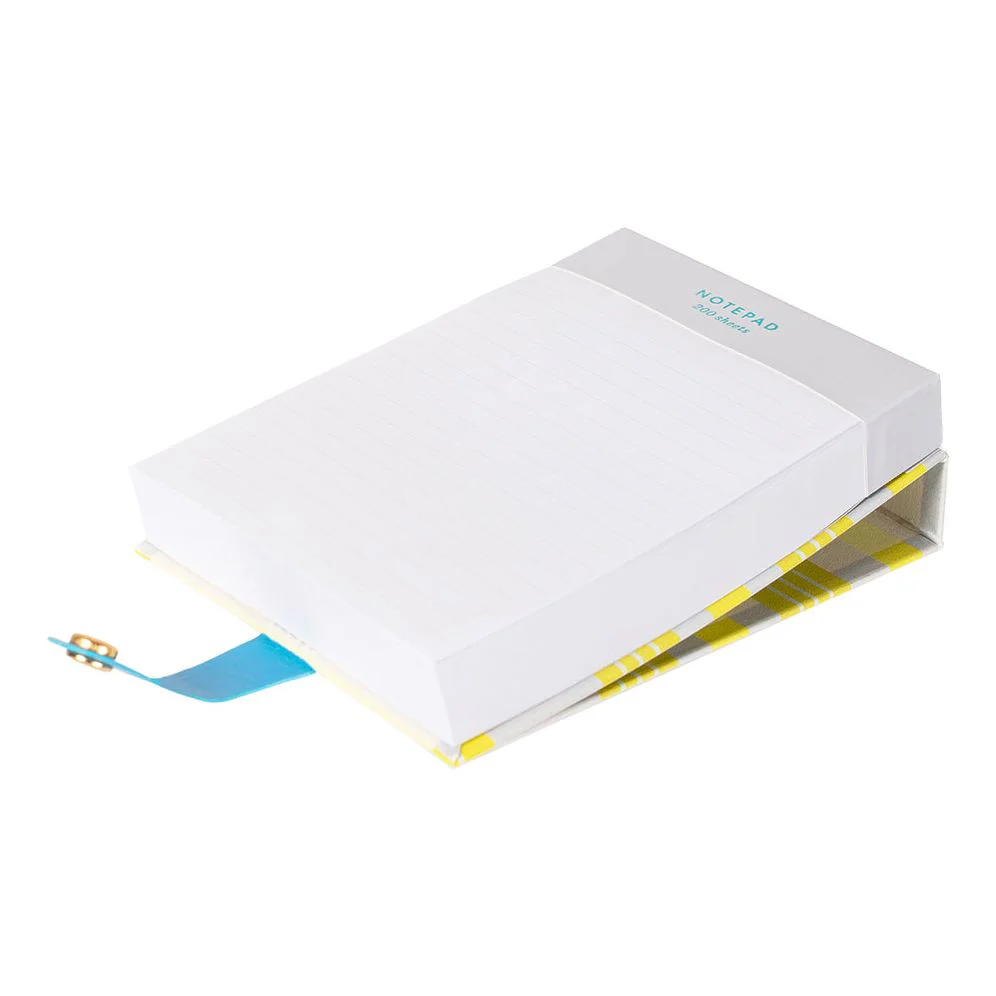 Neon Plaid Faux Leather Notepad w Snap Closure - Exclusive - Image 6