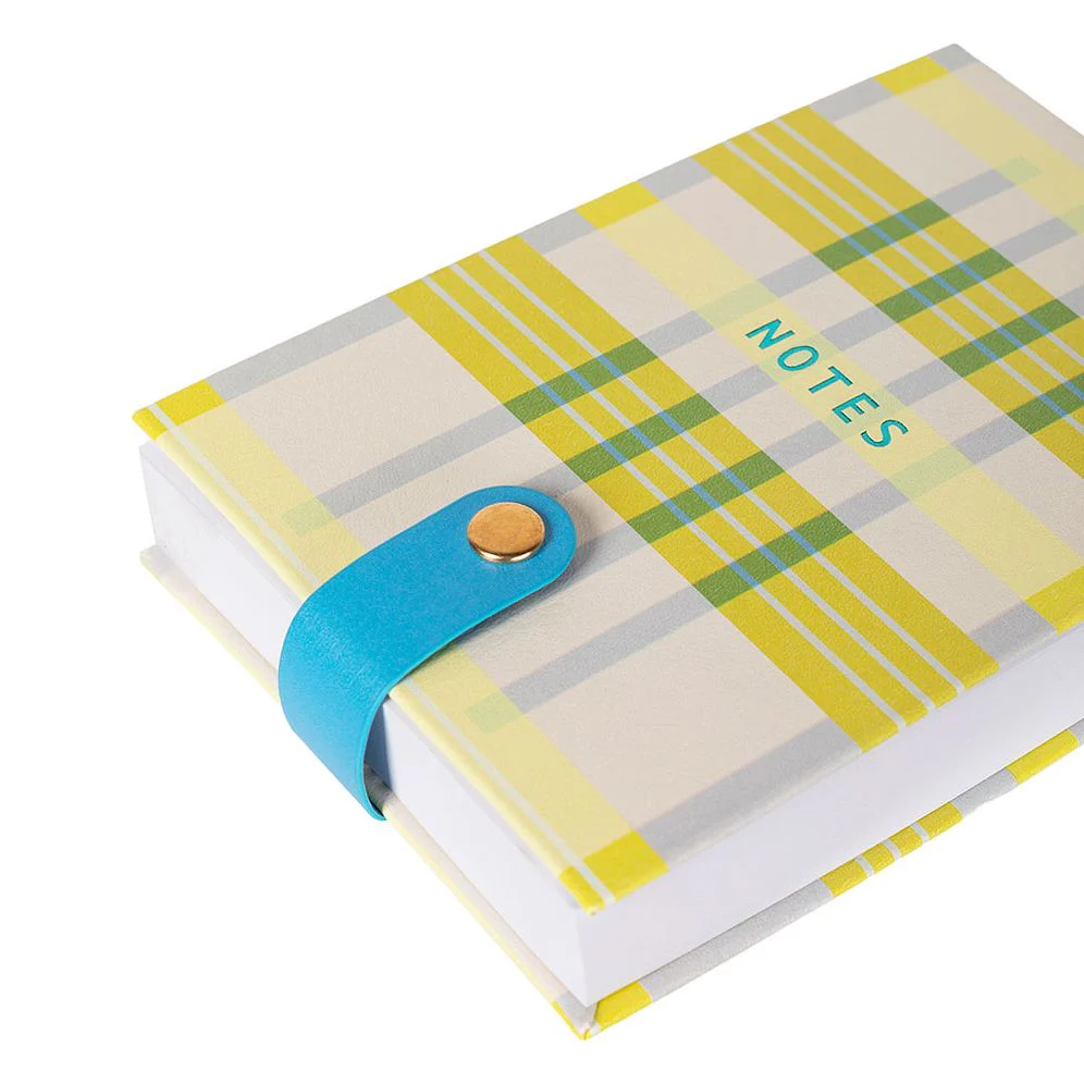 Neon Plaid Faux Leather Notepad w Snap Closure - Exclusive - Image 7
