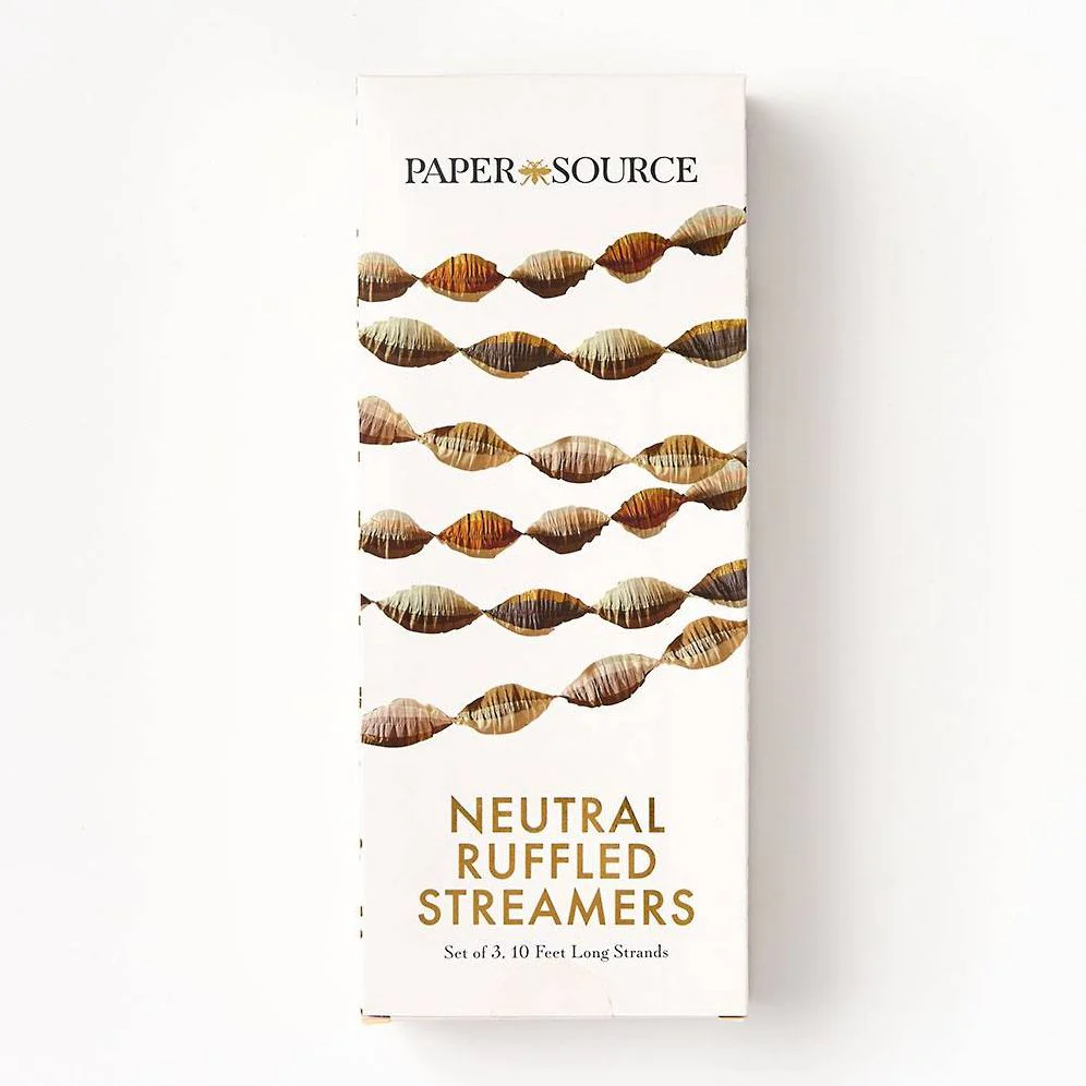 Neutral Ruffled Streamers - Image 2